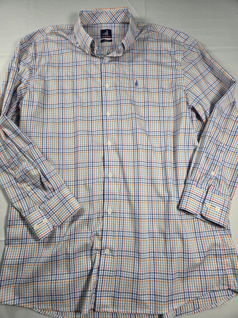 johnnie-O Multicolor Plaid Button-Up Shirt - Blue & Orange